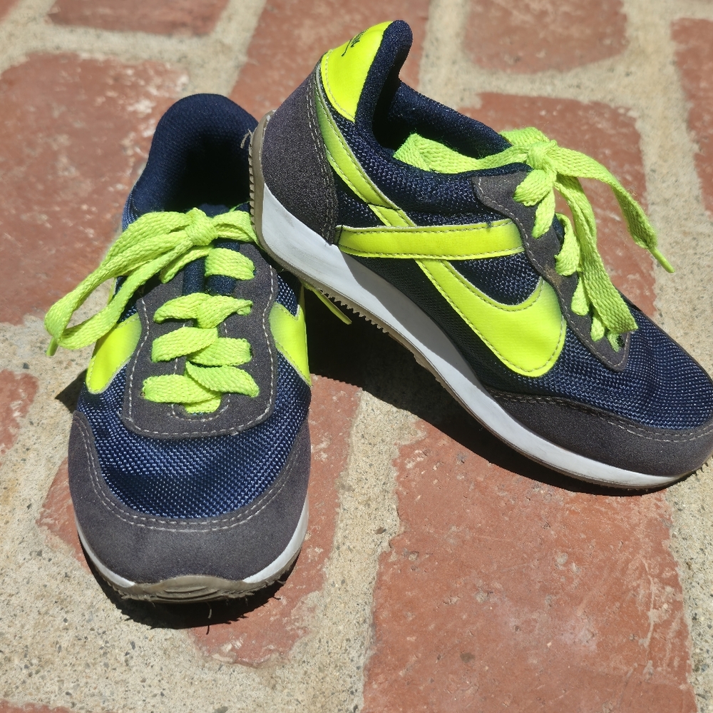 Panam Kids Sneakers Shoes Boys 11 Blue Green Running Tennis Walking